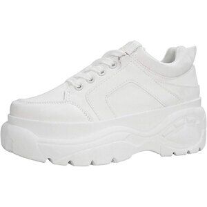 Lucky Step Walking Shoes Women Size (6-11) White Polyurethane Casual Sneakers.